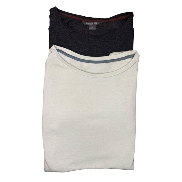 Free Fly Women’s XL Set Of 2 Bamboo Long Sleeve Tops Dark Gray & Mint Green - Picture 1 of 11